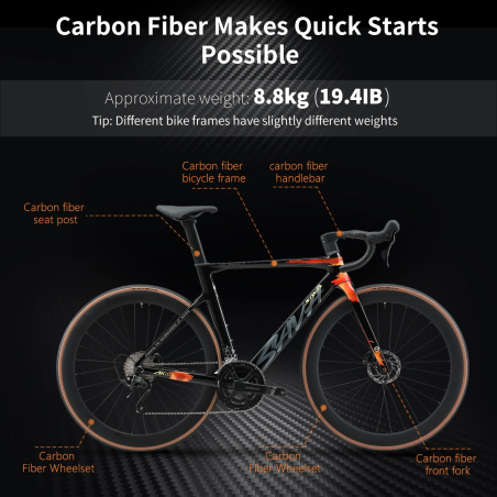SAVA AK105 Carbon Fiber Racefiets - UCI-gecertificeerde racefiets