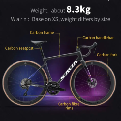 Rower szosowy SAVA F20 Carbon: Shimano 105, hydrauliczne tarcze
