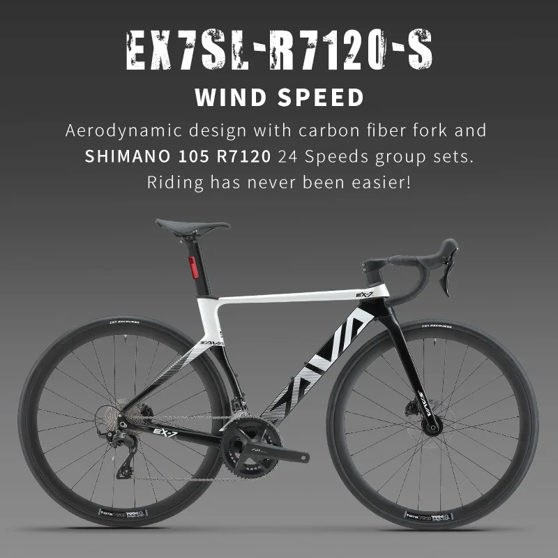 Bici da strada SAVA EX7-SL: 700C, 24 velocità, freni a disco