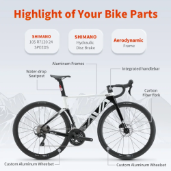 Bici da strada SAVA EX7-SL: 700C, 24 velocità, freni a disco