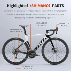 Bici da strada SAVA EX7-SL: 700C, 24 velocità, freni a disco