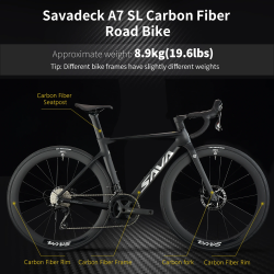 SAVA A7L/A7L Pro Carbon Racefiets: Shimano 105, Hydraulische Remmen