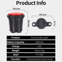 Smart Brake Alarm Lights for Bikes - Safety & Visibility