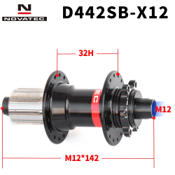 Piasta osi oporowej Novatec MTB: piasty Boost 32H Downhill
